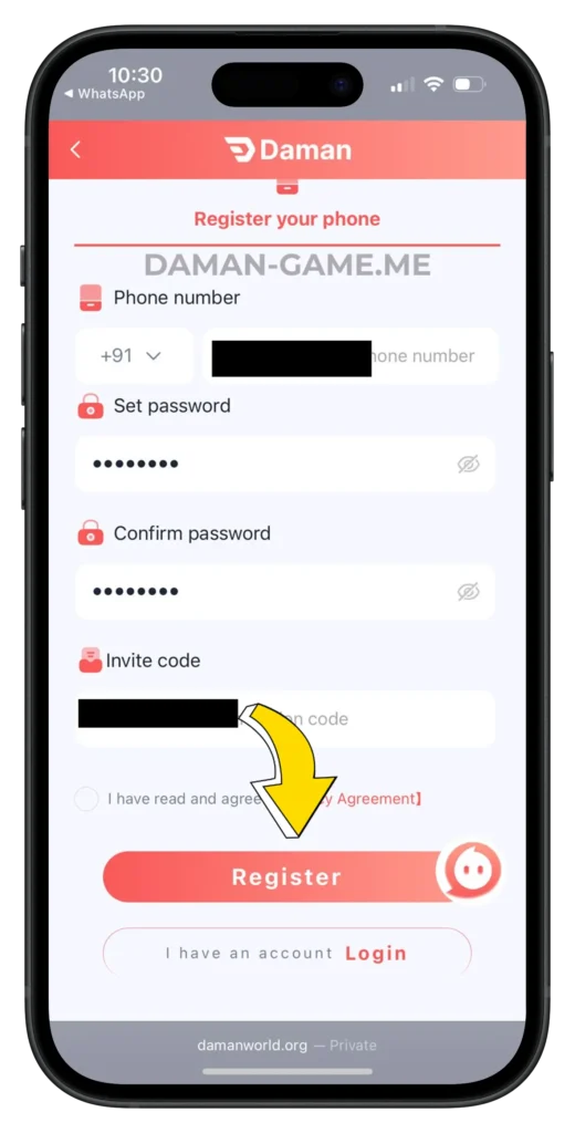 daman-game-register-page